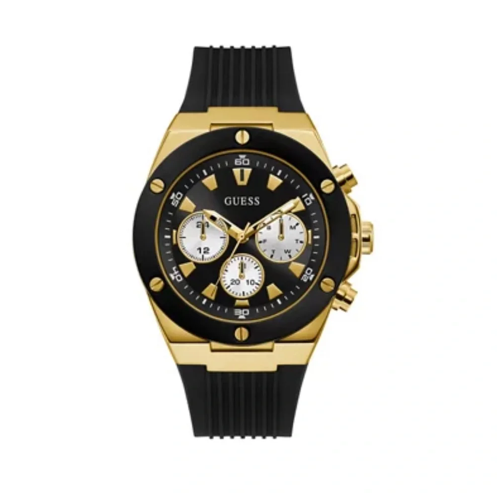 Guess Men’s Poseidon Black and Gold Tone Watch GW0057G1.